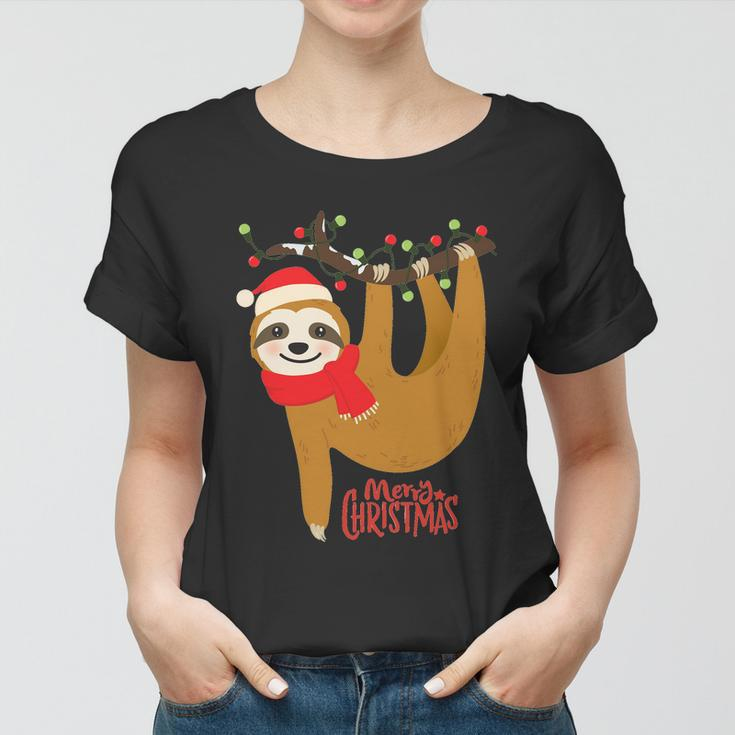 Merry Christmas Sloth Slothmas Women T-shirt
