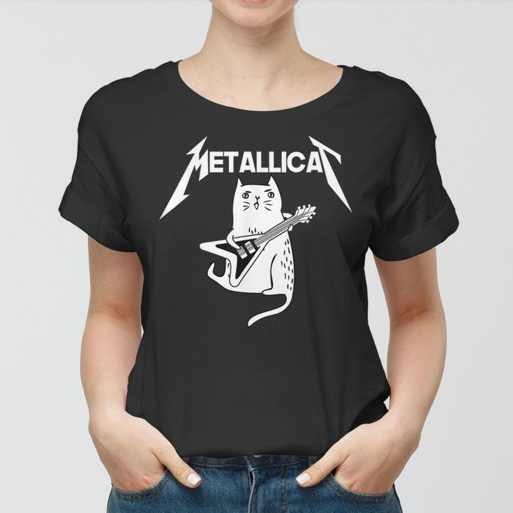 Mettalicat Rock Band Guitar Funny Christmas Gift Women T-shirt