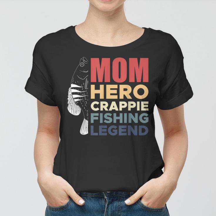 Mom Hero Crappie Fishing Legend Muttertag Frauen Tshirt