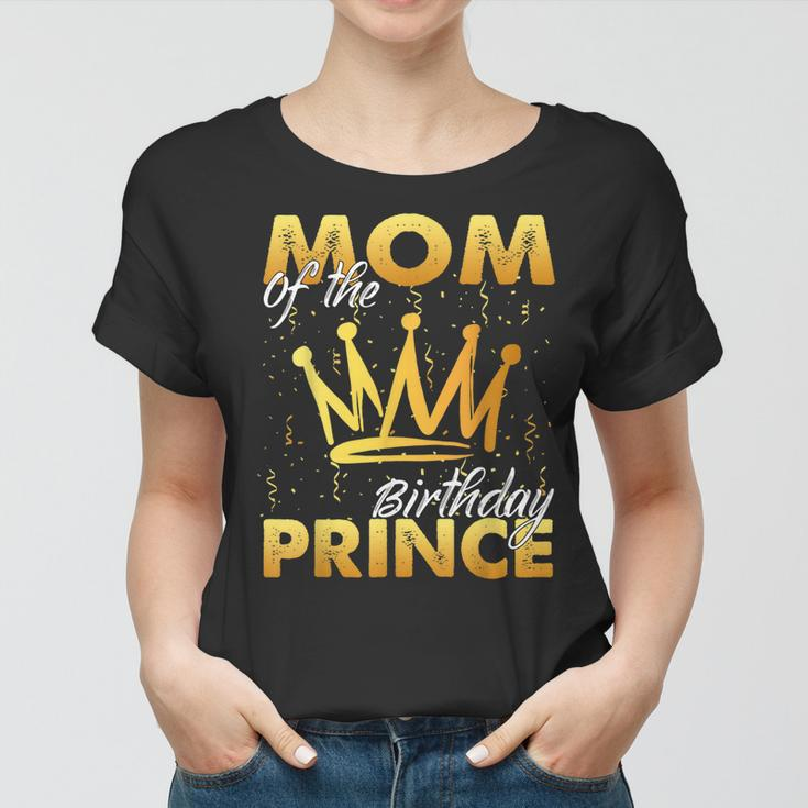 Mom Of The Birthday Prince Boys Son Birthday Theme Party Women T-shirt