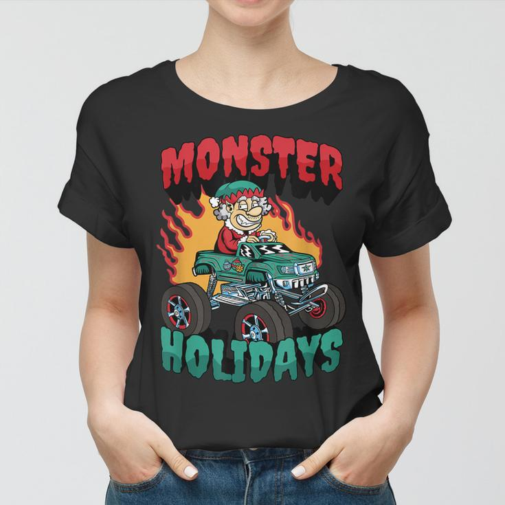 Monster Ferien Weihnachtsmann Elf Frauen Tshirt
