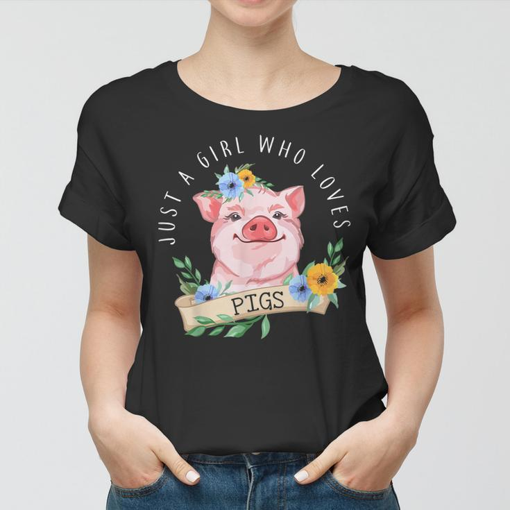 Nur Ein Mädchen Das Schweine Liebt Landwirtschaft Frauen Tshirt