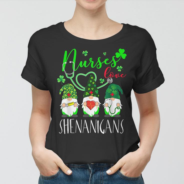 Nurses Love Shenanigans Funny Gnomes Nurse St Patricks Day V11 Women T-shirt