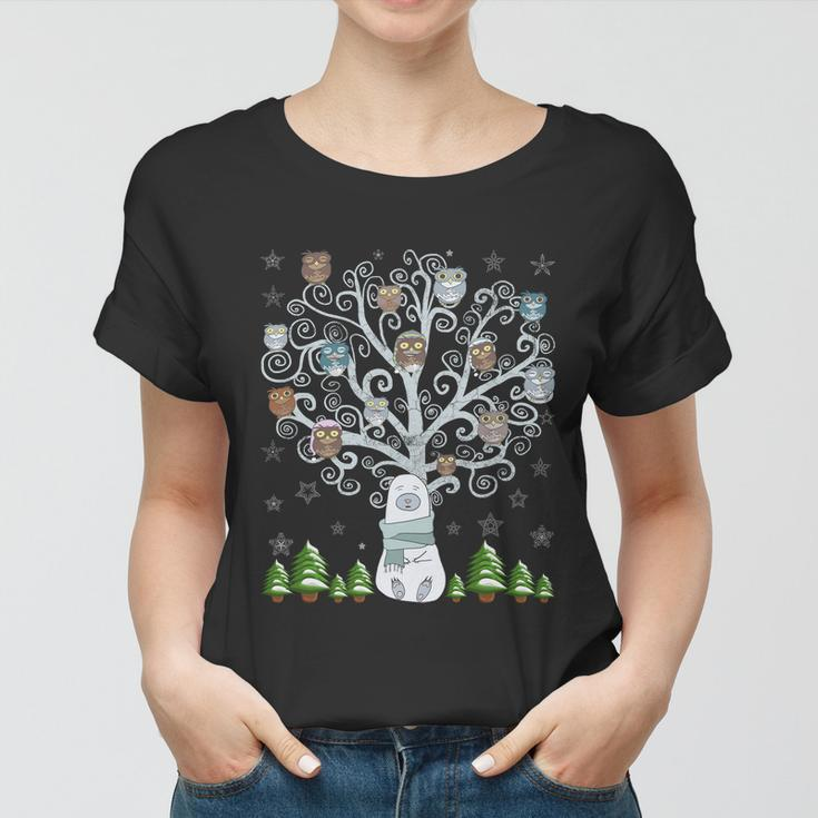 Owl And Bear Lovers Winter Tee Great Gift Funny Vintage Ugly Christmas Meaning Women T-shirt