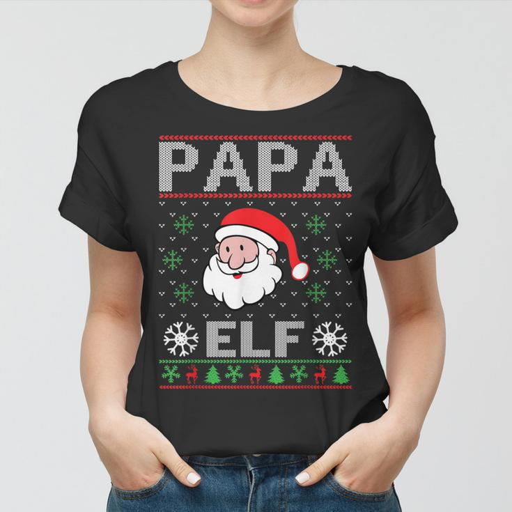 Papa Elf Outfit Weihnachten Familie Elf Weihnachten Frauen Tshirt