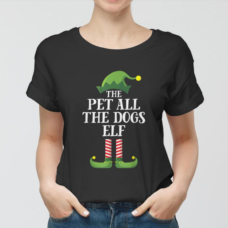 Pet All The Dogs Elf Matching Family Group Christmas Pajama V2 Women T-shirt