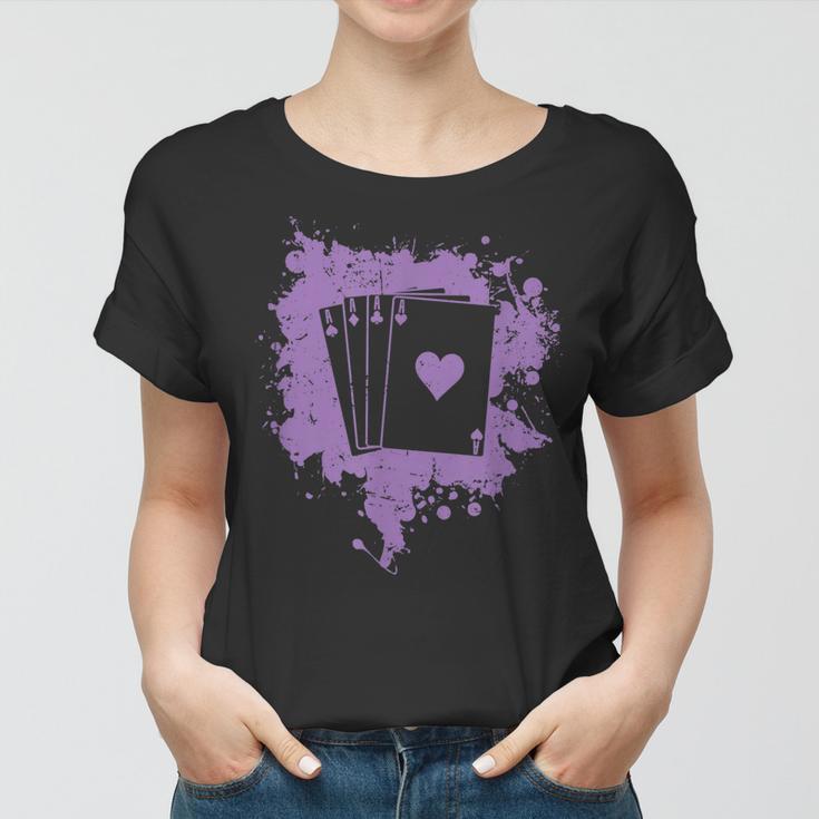 Poker Hand Alle Vier Asse Frauen Tshirt