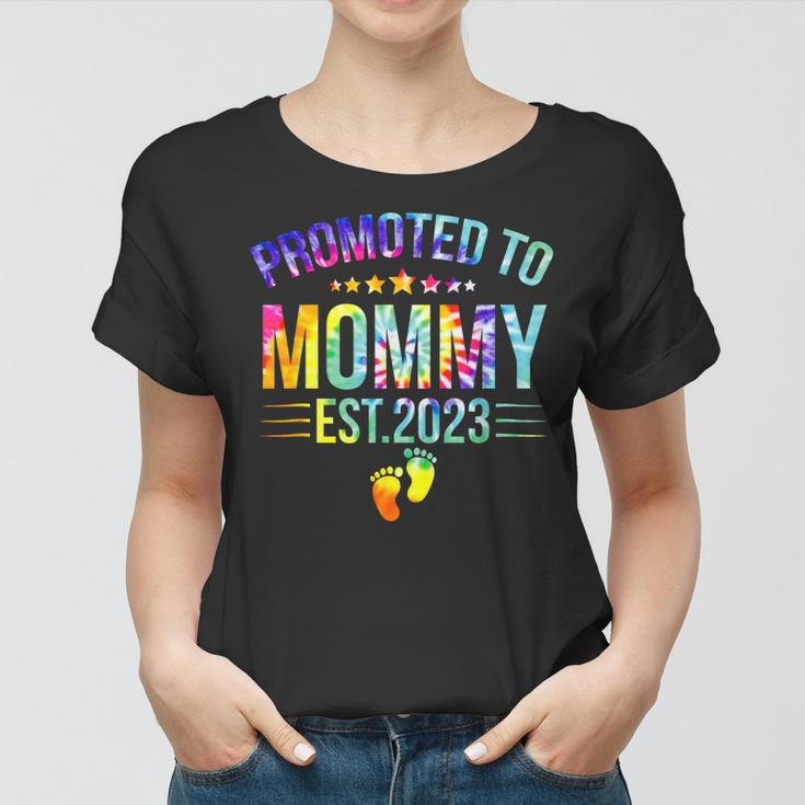 Promoted To Mommy Est 2023 New Mom Gift Tie Dye Mothers Day Women T-shirt