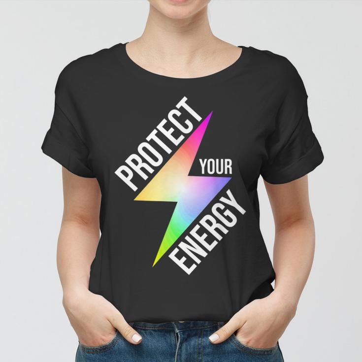 Protect Your Energy Colorful Lightning Bolt Women T-shirt