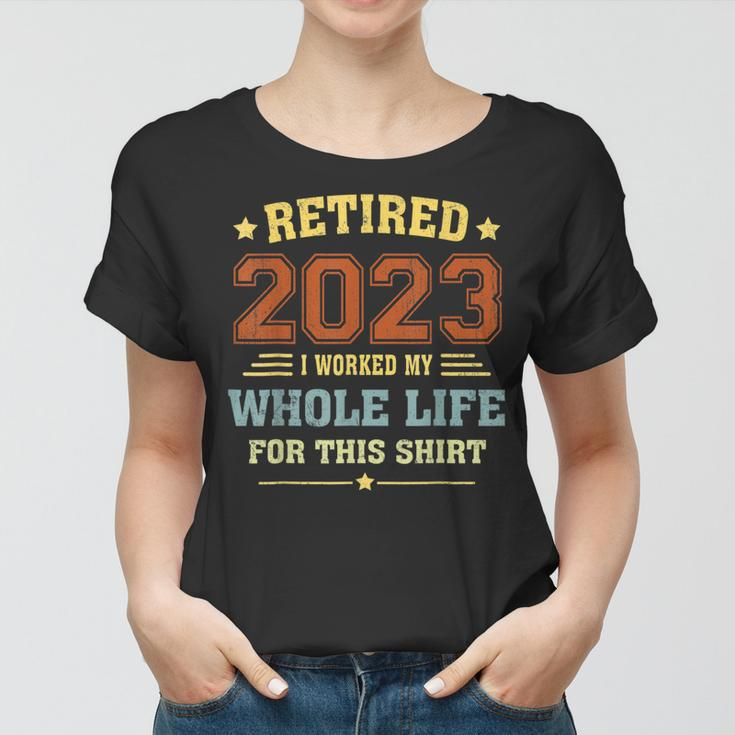 Retired 2023 Funny Vintage Retirement Humor Gifts Men Women Women T-shirt