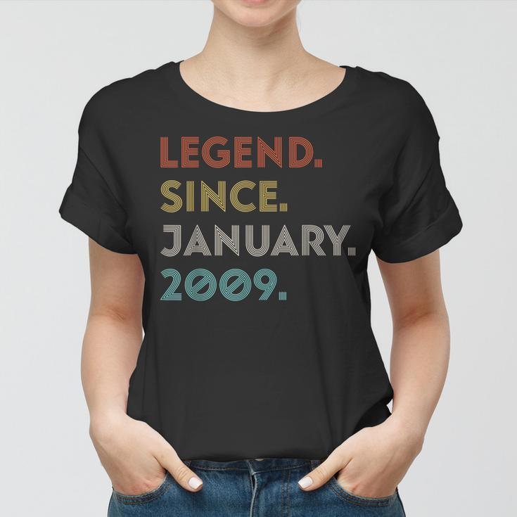 Retro Color Legend Since Januar 2009 Vintage Geburtstag Frauen Tshirt