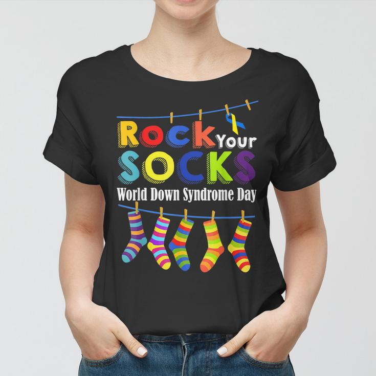 Rock Your Socks Cute 3 21 Trisomy 21 World Down Syndrome Day Women T-shirt