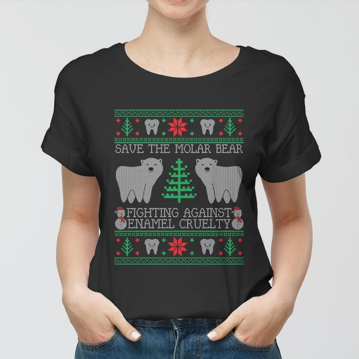 Save The Molar Bear Dental Dentist Ugly Christmas Sweaters Meaningful Gift Women T-shirt