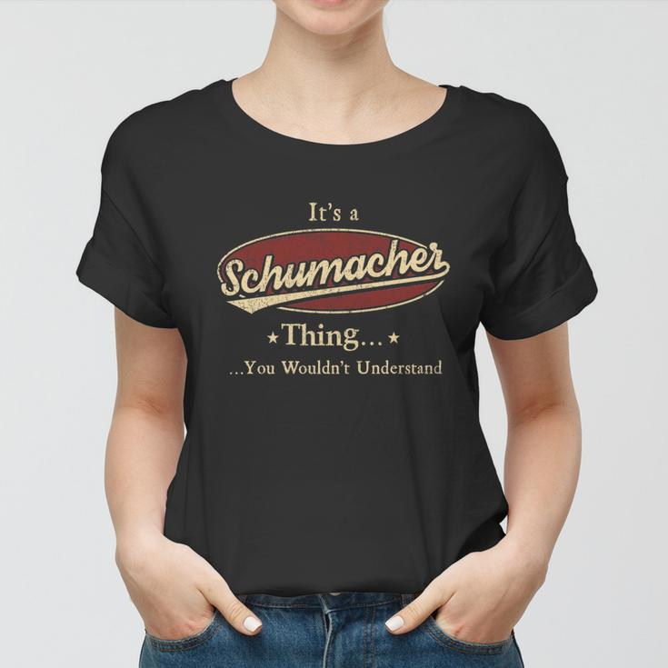 Schumacher Last Name Schumacher Family Name Crest Women T-shirt