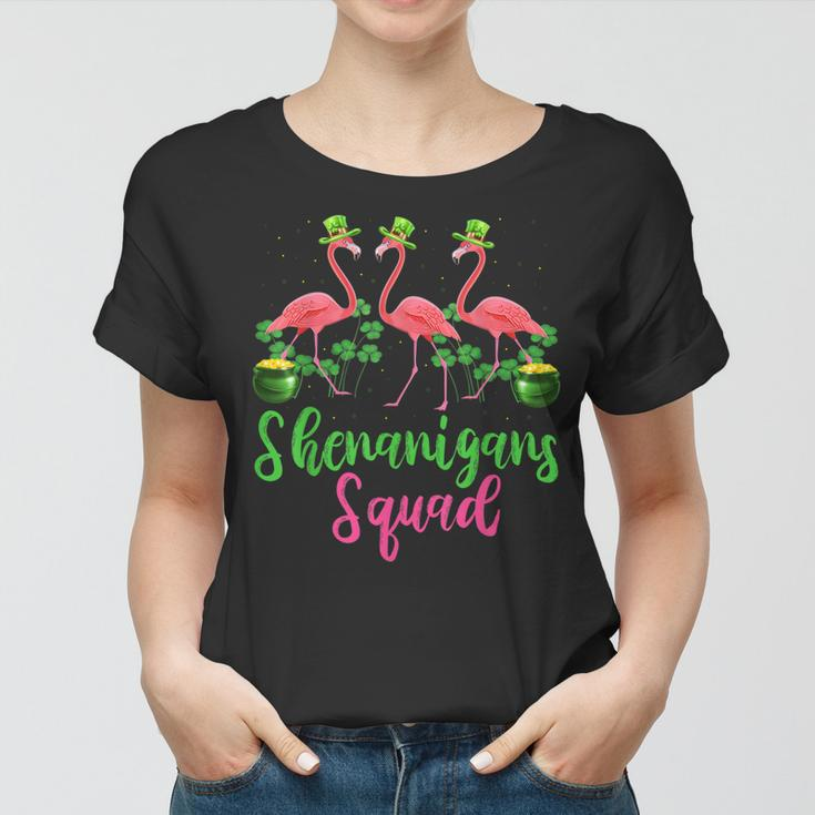 Shenanigan Squad Irish Flamingo Leprechaun St Patricks Day Women T-shirt