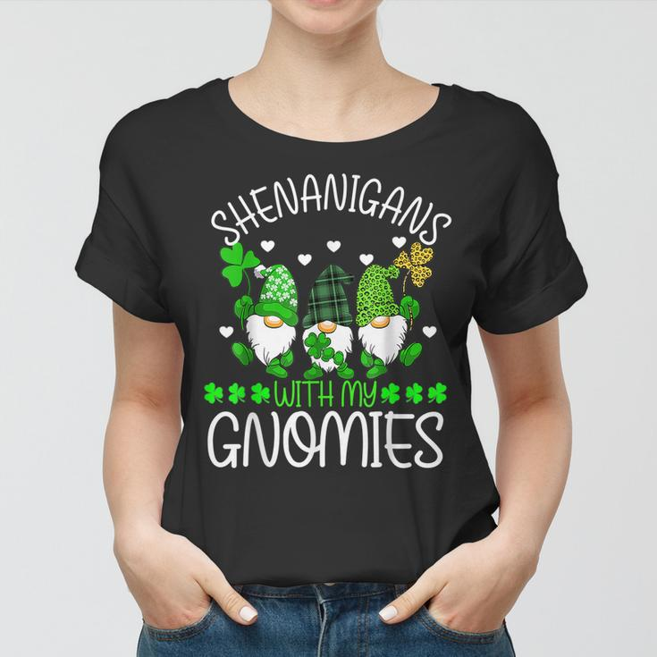 Shenanigans With My Gnomies St Patricks Day Gnome Shamrock Women T-shirt