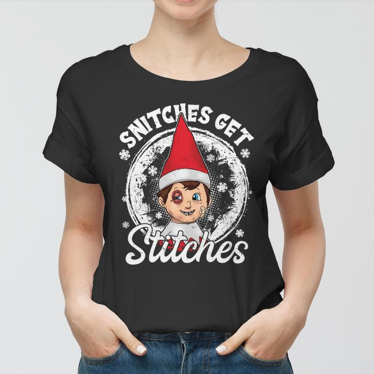 Snitches Get Stitches The Elf Xmas Funny Christmas V2 Women T-shirt