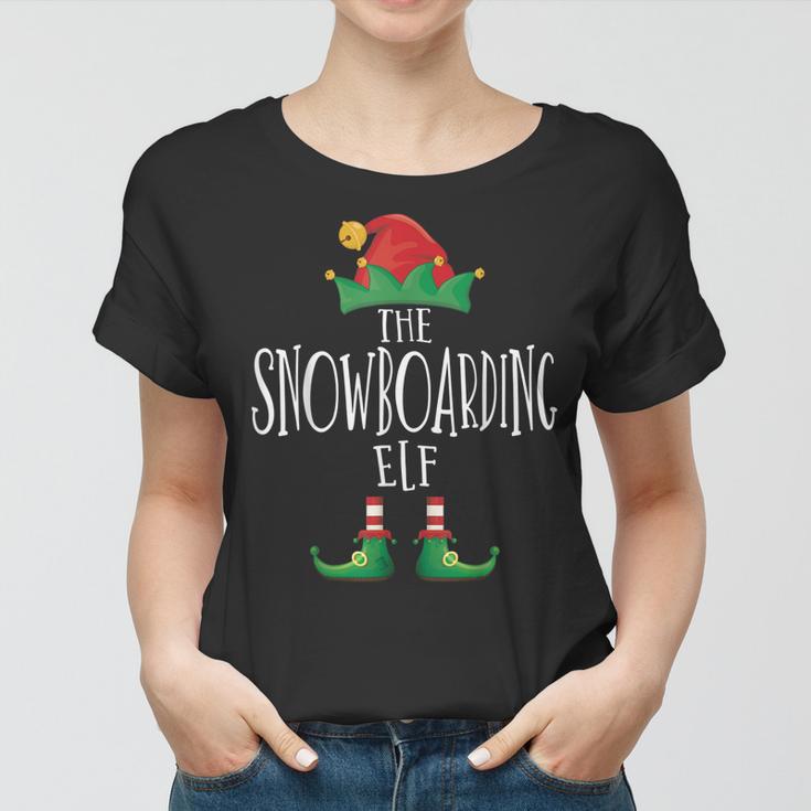 Snowboard-Elfen- Familien-Pyjama Weihnachtselfe Frauen Tshirt