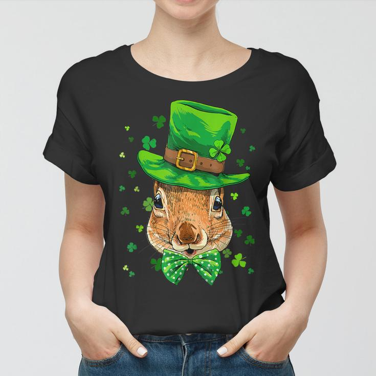 St Patricks Day Leprechaun Squirrel Rodents Shamrock Irish Women T-shirt