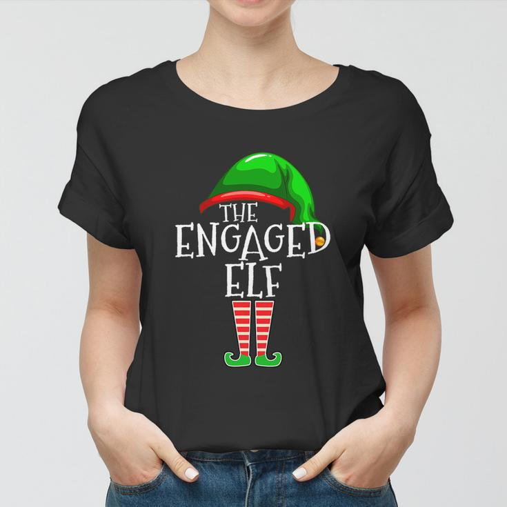 The Engaged Elf Family Matching Group Christmas Gift Engagement Women T-shirt