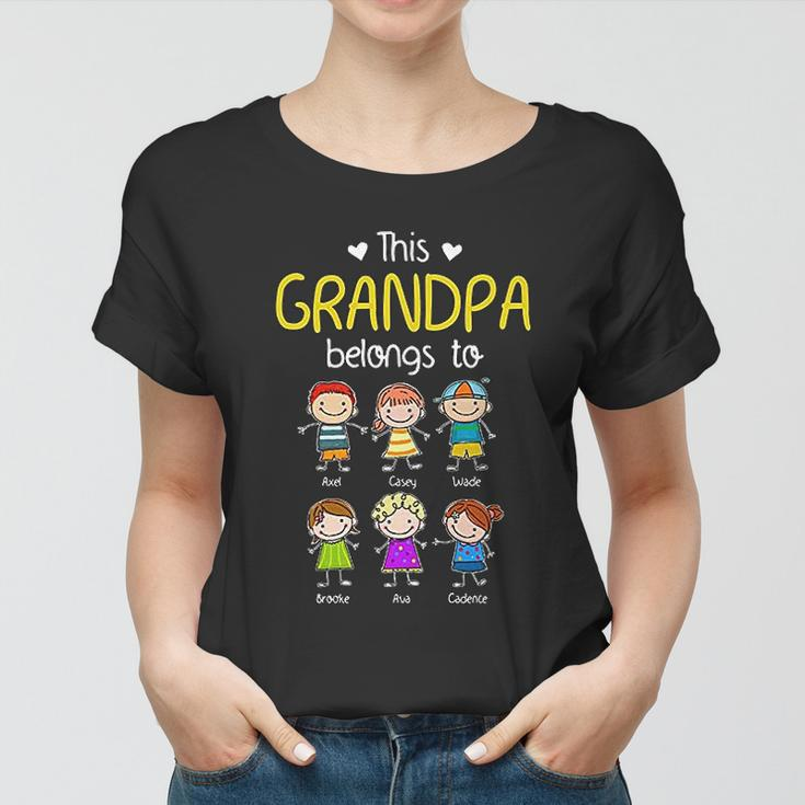 This Grandpa Belongs To Personalized Grandpa Women T-shirt