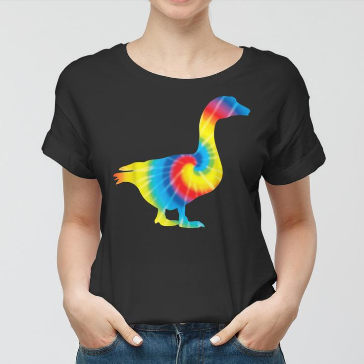 Tie Dye Goose Rainbow Print Waterfowl Hippie Peace Gift Women T-shirt