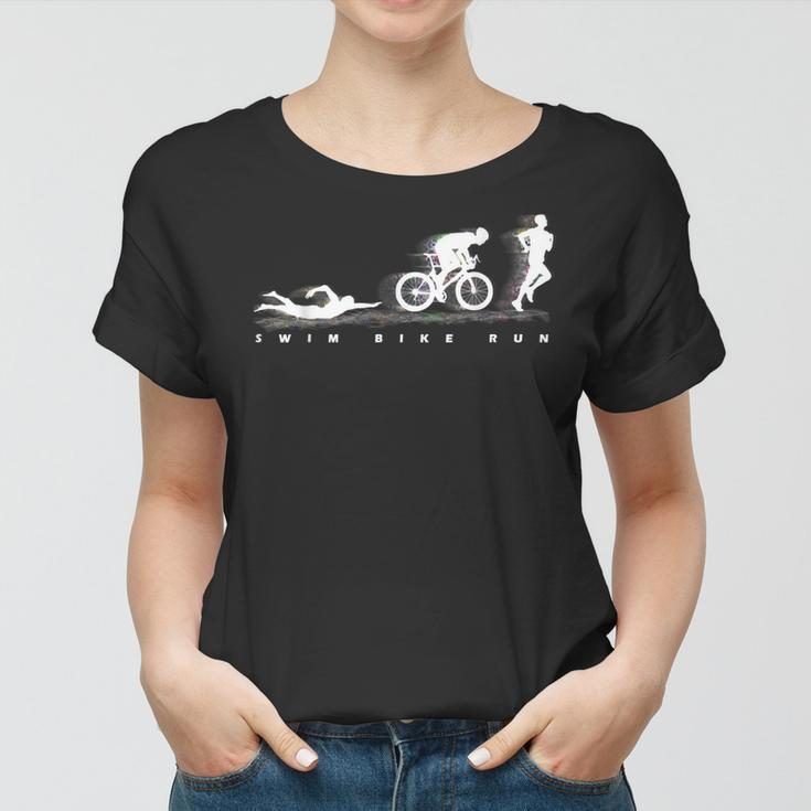 Triathlon Swim Bike Run Geschenk Für Sportler Frauen Tshirt