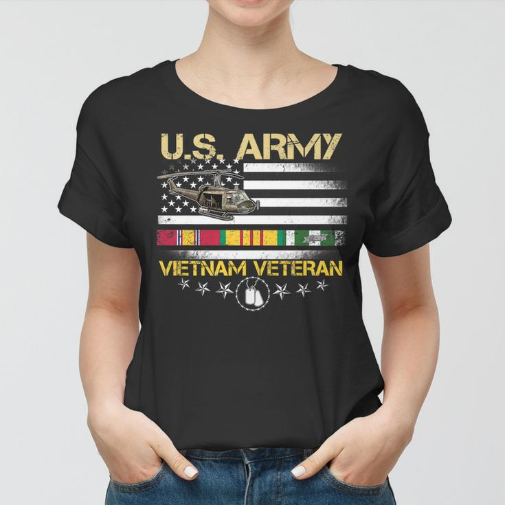 Us Army Vietnam Veteran Usa Flag Vietnam Vet Flag Men Women V2 Women T-shirt
