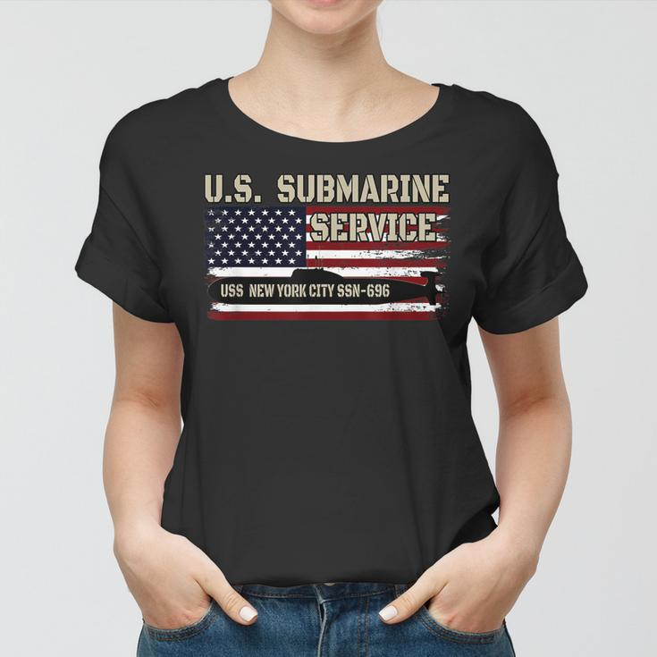 Uss New York City Ssn-696 Submarine Veterans Day Fathers Day Women T-shirt