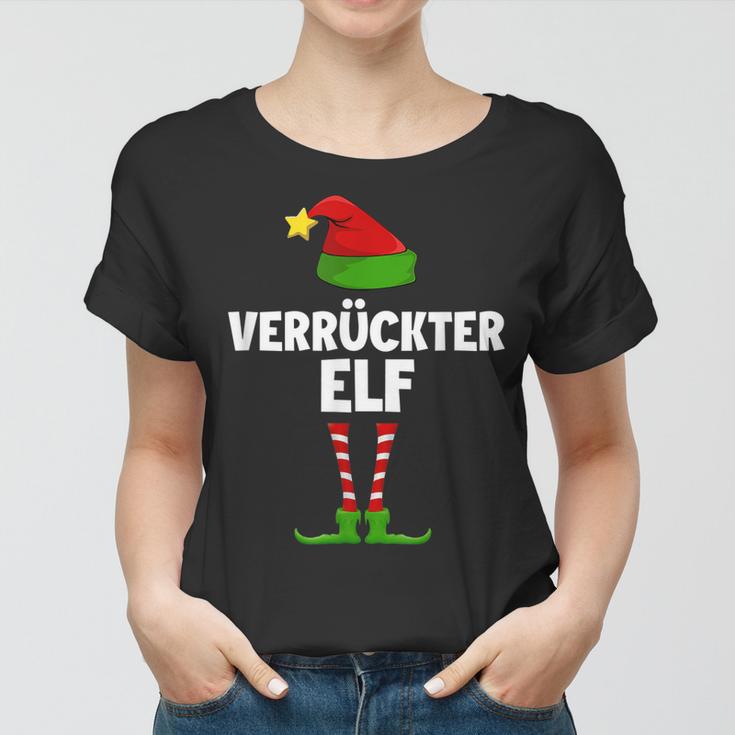 Verrückter Elf Partnerlook Familien Elfen Outfit Weihnachts Frauen Tshirt