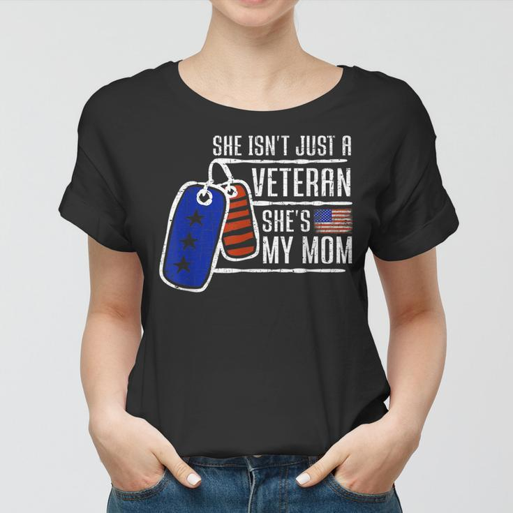 Veteran Shes My Mom | Usa Flag Proud American Veteran Mom Women T-shirt
