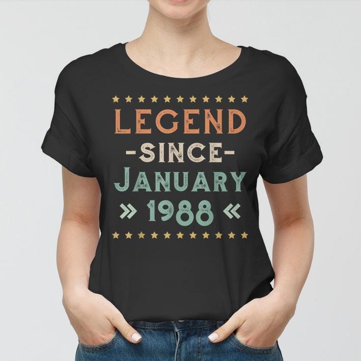 Vintage Legend Since Januar 1988 Geburtstag Männer Frauen Frauen Tshirt