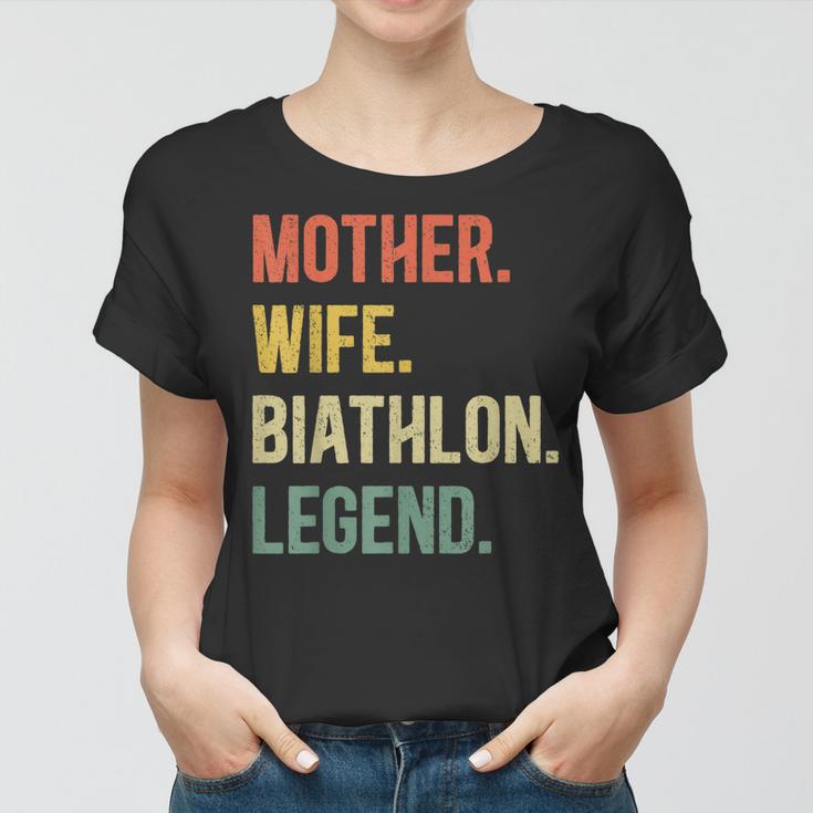 Vintage Mutter Frau Biathlon Legende Retro Wintersport Frauen Tshirt