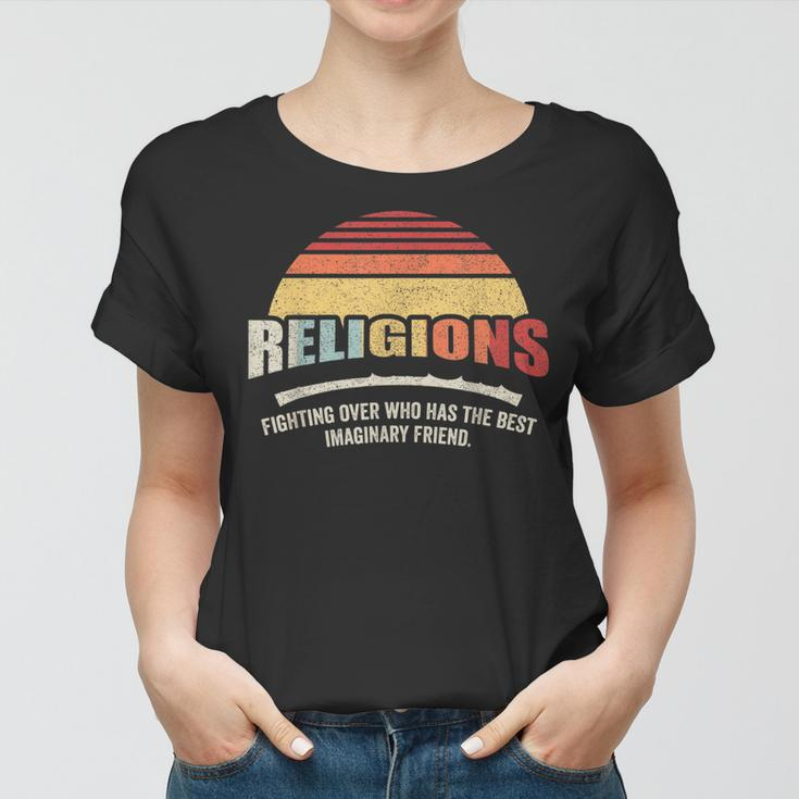 Vintage Retro Religions Sarcastic Def For Atheist Science Women T-shirt