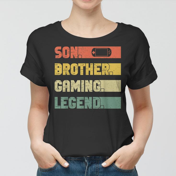 Vintage Sohn Bruder Gaming Legende Retro Video Gamer Junge Frauen Tshirt