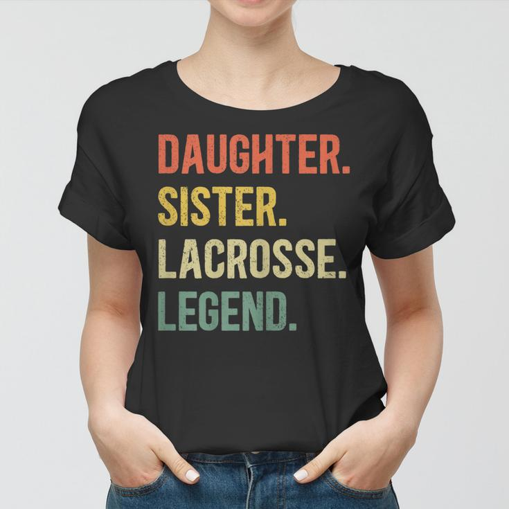 Vintage Tochter & Schwester Lacrosse Legende, Retro Lacrosse Girl Frauen Tshirt