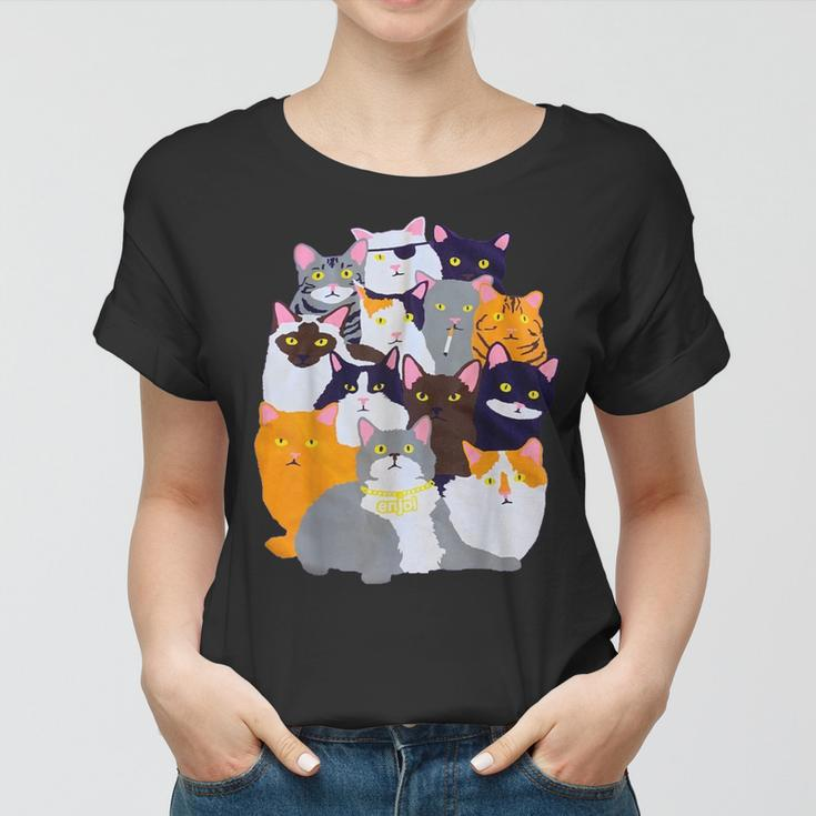 Vintage Y2k-Enjoi Cat Gang Cute Mother Of Cats Catmom Catdad Women T-shirt