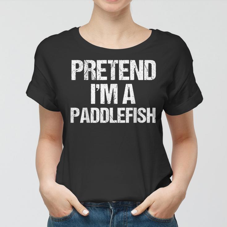 Vorgeben Ich Bin Ein Paddelfisch Lustig Faul Halloween-Kost Frauen Tshirt