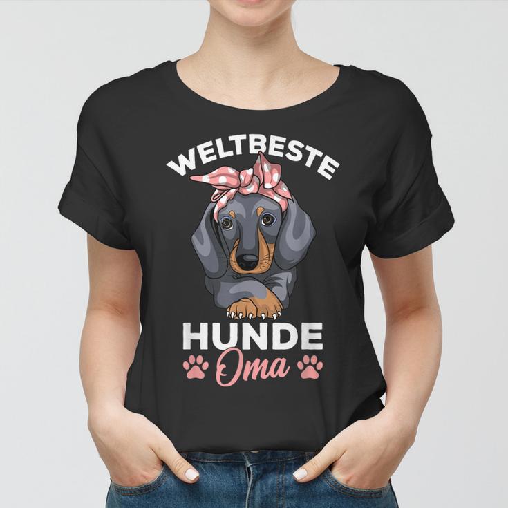 Weltbeste Hunde Oma Dackel Liebhaber Frauchen Frauen Tshirt