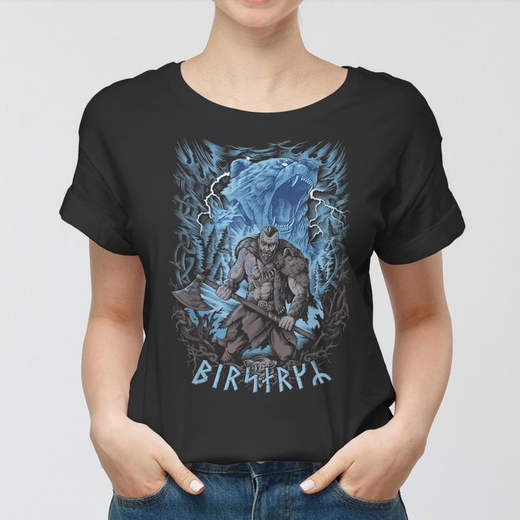 Wikinger Berserker Bär Frauen Tshirt, Nordischer Krieger Walhalla Design