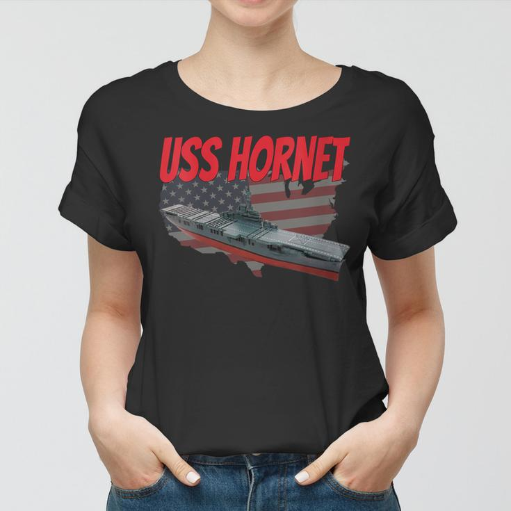 Womens Aircraft Carrier Uss Hornet Cvs-12 Veterans Grandpa Dad Son Women T-shirt
