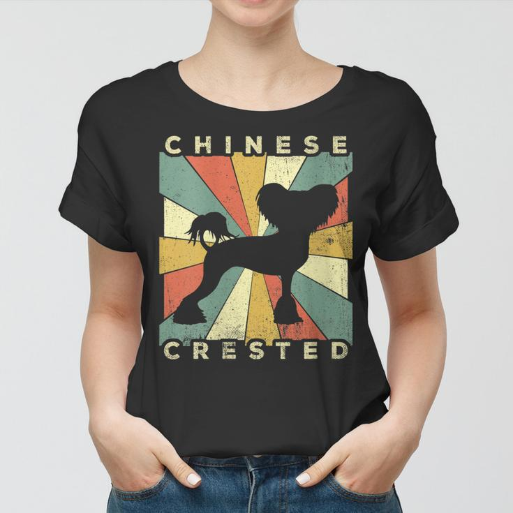 Womens Chinese Crested Dog Retro 70S Vintage Gift Women T-shirt