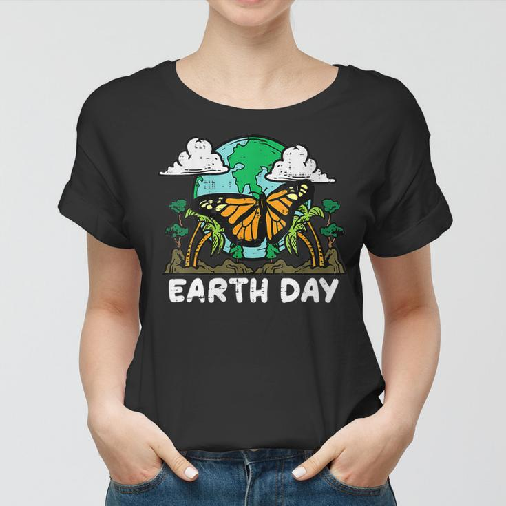 Womens Earth Day Monarch Butterfly Cute Environment Men Women Kids Women T-shirt