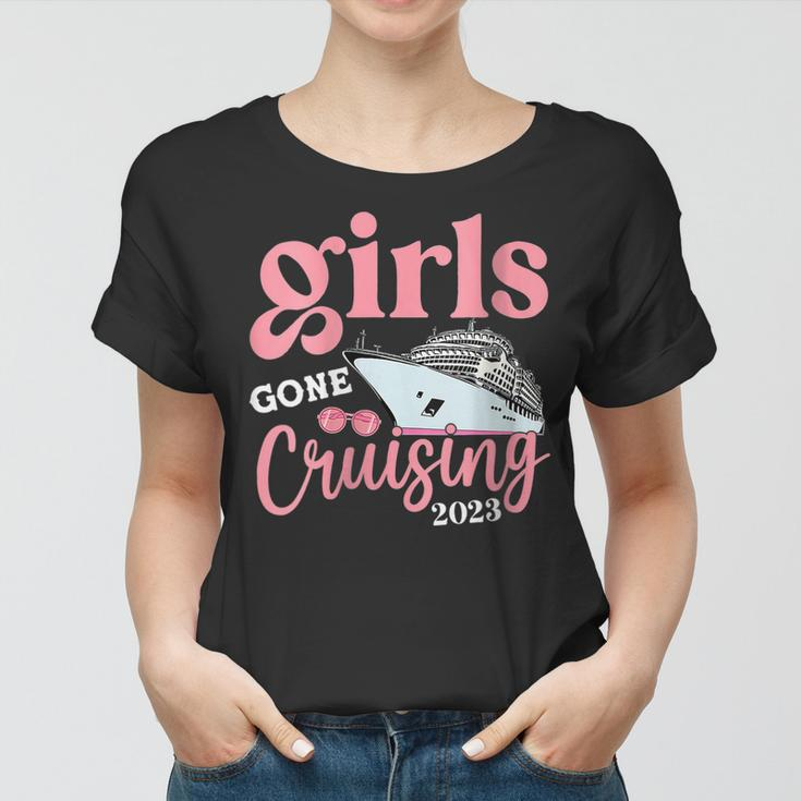 Womens Girls Gone Cruising 2023 Matching Cruise Ship Vacation Trip Women T-shirt