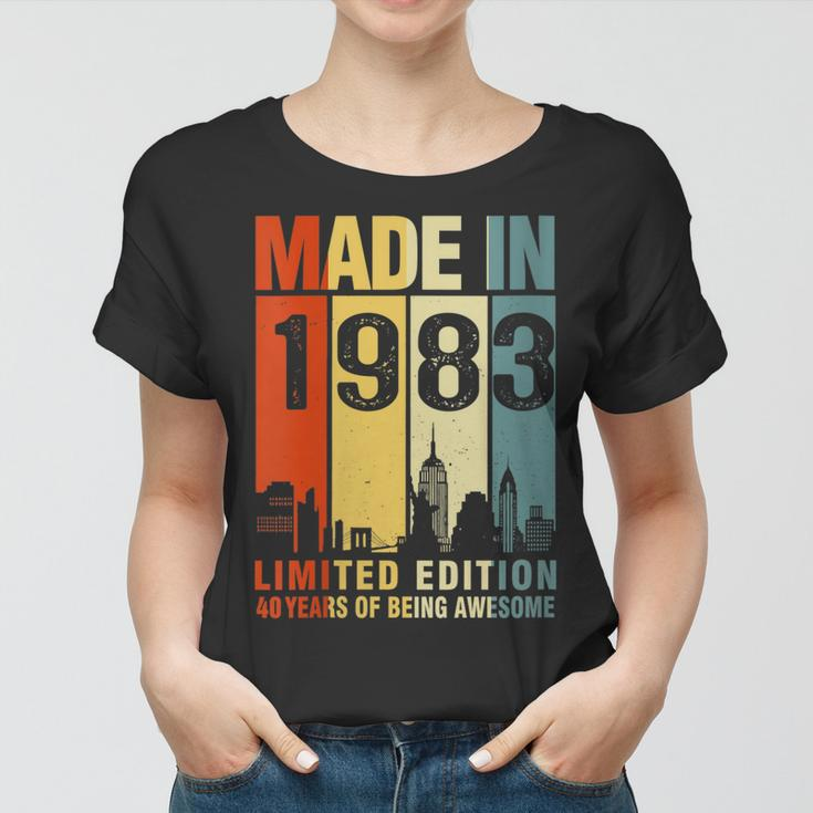 Womens Made In 1983 Limited Edition 40 Years Of Being Awesome Women T-shirt