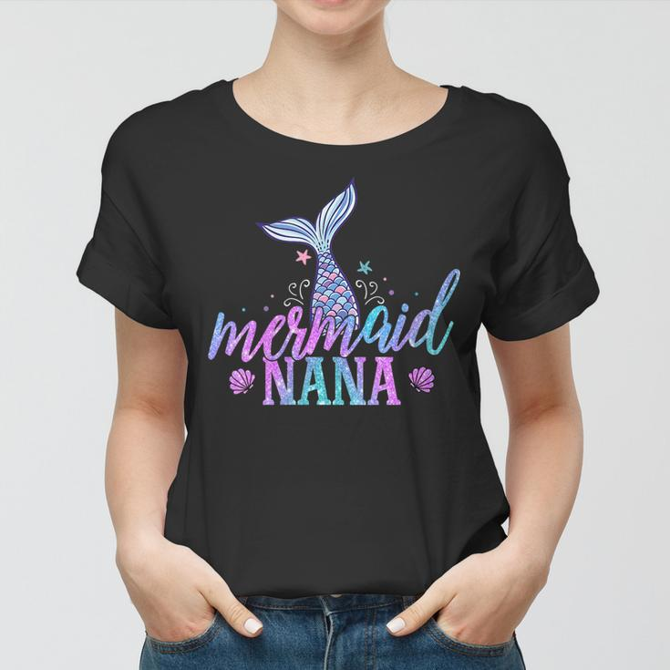 Womens Mermaid Nana Vintage Style Beach Birthday Party Squad Women T-shirt