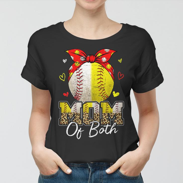 Womens Mom Of Both Baseball And Softball Mom Mothers Day Women T-shirt