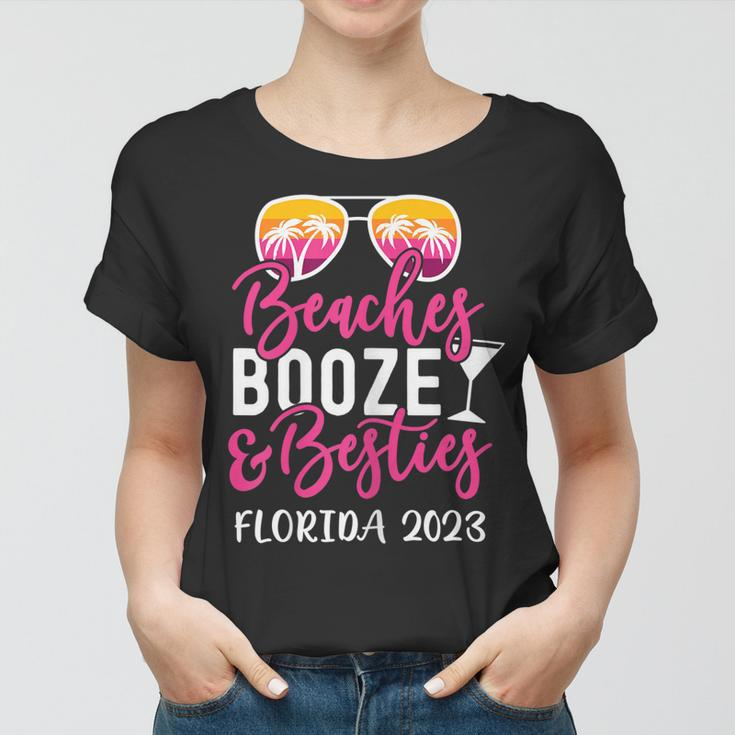 Womens Vacation Girls Trip Florida 2023 Beaches Booze And Besties Women T-shirt