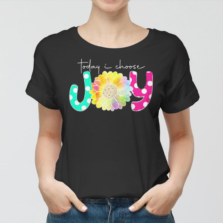 Womens Womens Today I Choose Joy Hawaiian Tropical Hibiscus Flowers Women T-shirt