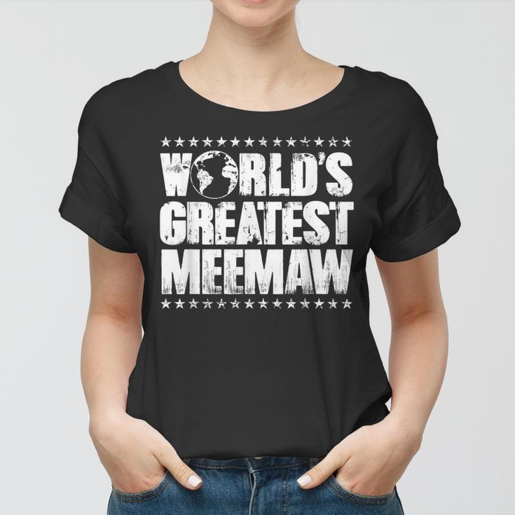 Worlds Greatest MeemawBest Ever Award Gift Women T-shirt
